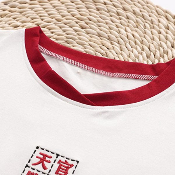 Letter Print Tassel T-Shirt Overalls Set - Modakawa Modakawa