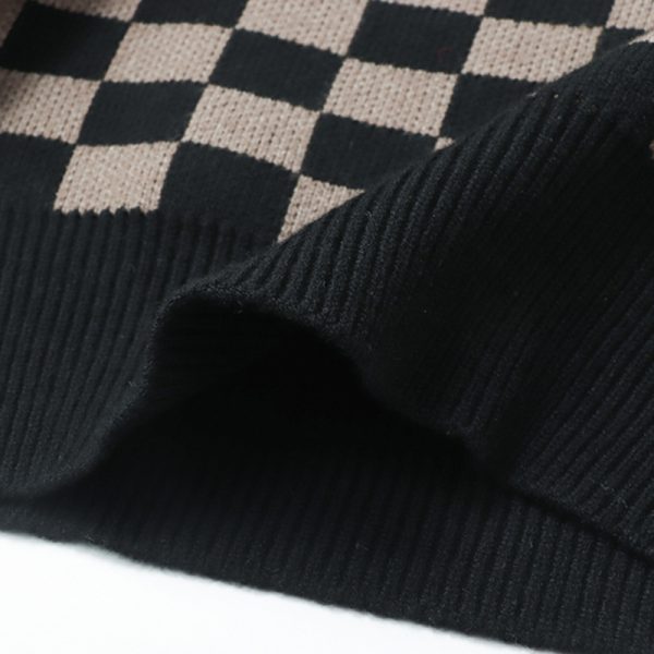 Lattice Print Sweater Split Pants Casual Two Pieces Set - Modakawa Modakawa