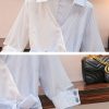 Belted Colorblock Stripe V-neck T-Shirt Denim Shorts - Modakawa modakawa