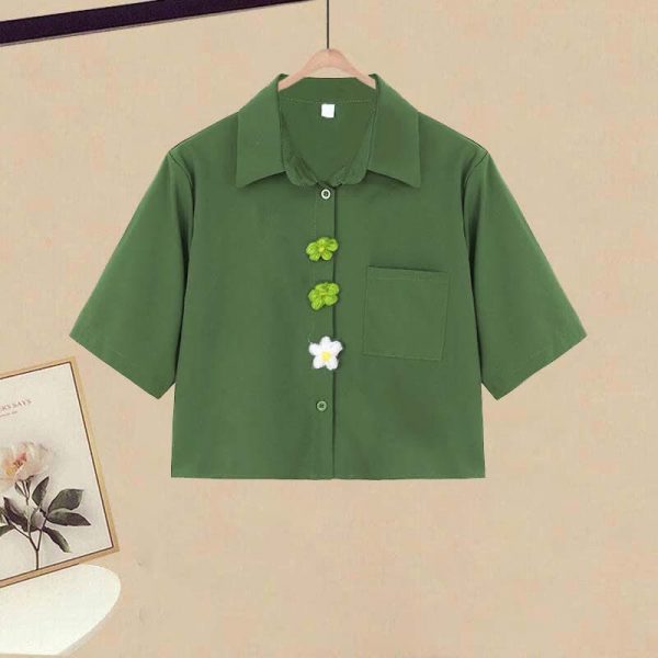 Lapel Crop Top T-Shirt Irregular Lace Up Slip Dress Two Pieces Set - Modakawa modakawa